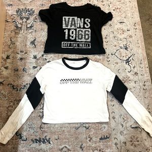Vans shirts, small/extra small, cropped, retro, Y2K